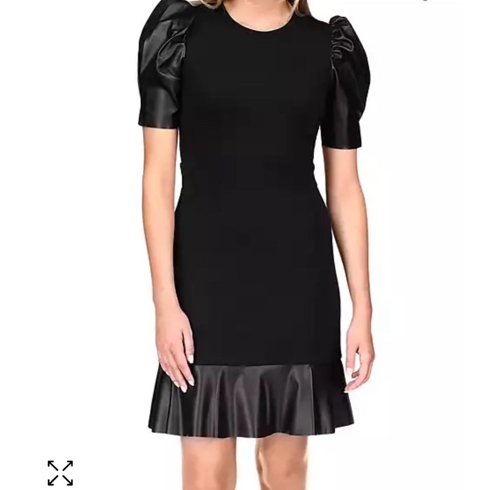 Michael Kors mixed media ruffle dress